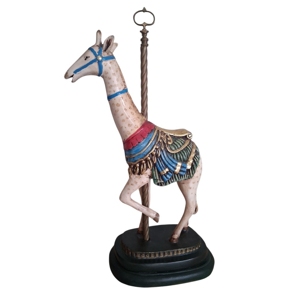 Vintage 19" Carousel Giraffe Statue Sculpture Collectible Hand Painted Art Decor